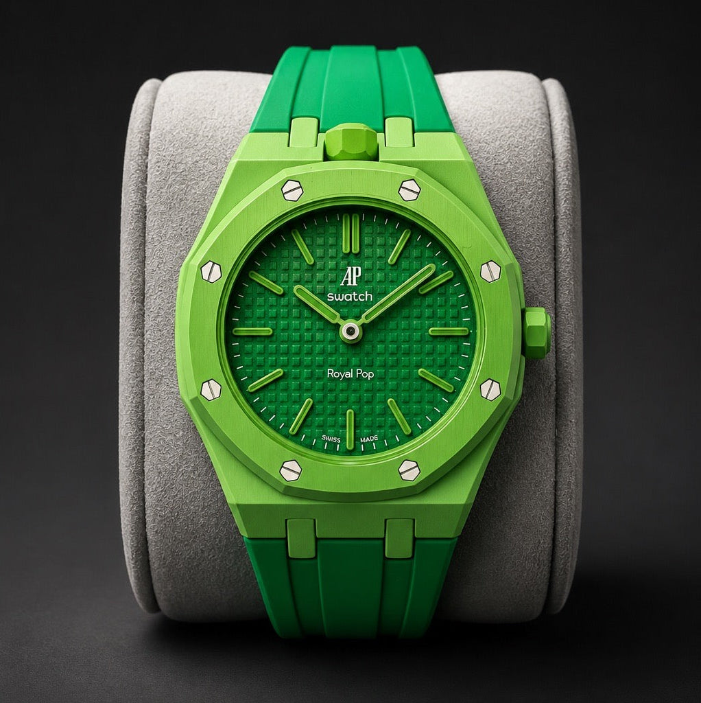 Swatch x Audemars Piguet AP Bioceramic Royal Pop Green Eight SSX03G100N