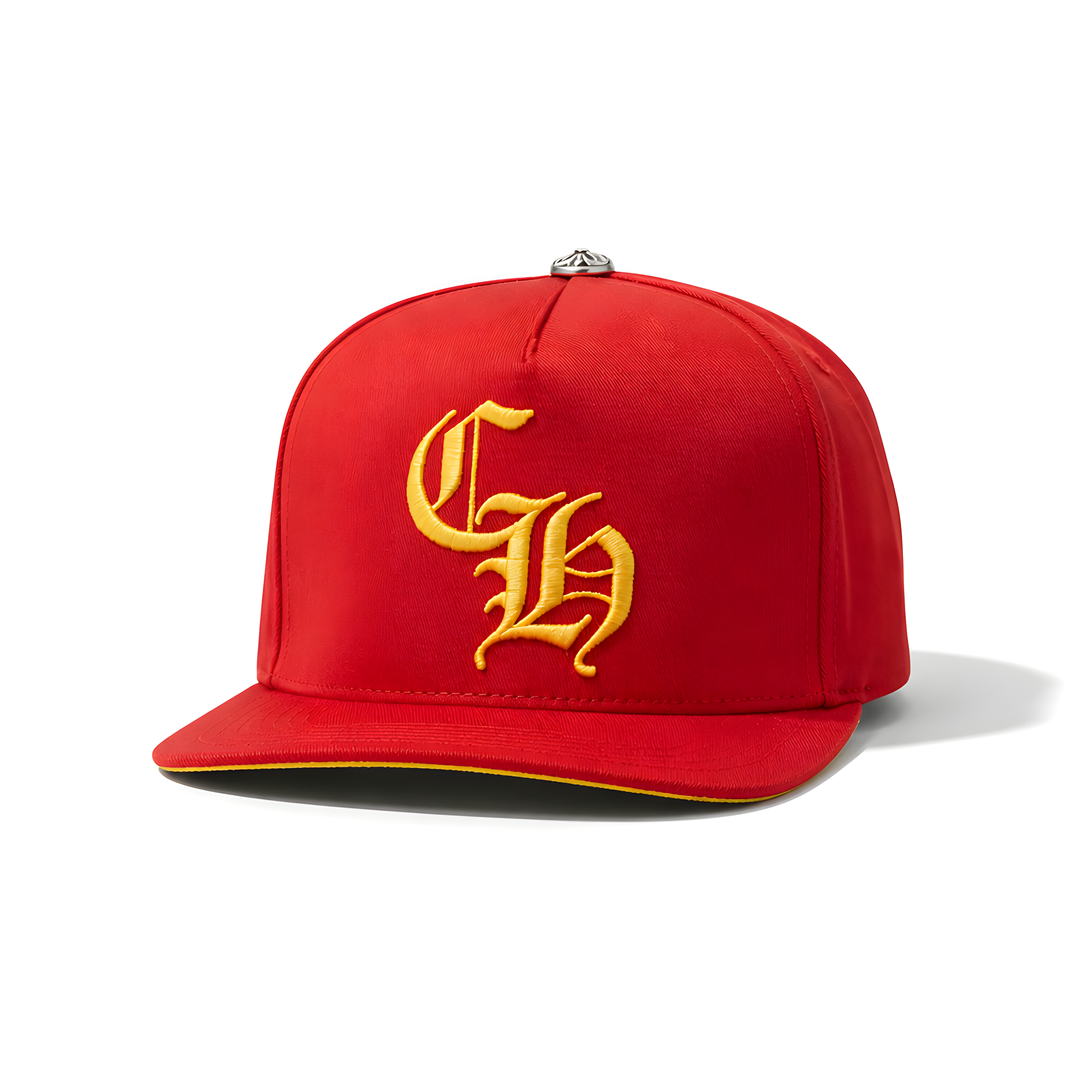Chrome Hearts CH Silver Button Hat Red/Yellow