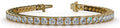 TENNIS BRACELET 2.7MM LAB DIAMOND 4 PRONG YELLOW GOLD