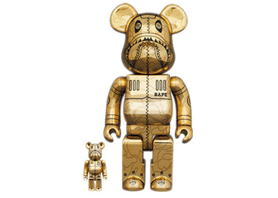 Bearbrick x BAPE x Hajime Sorayama Camo Shark 100% & 400% Set