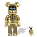 BEARBRICK X BAPE X HAJIME SORAYAMA BABY MILO 100% & 400% SET GOLD
