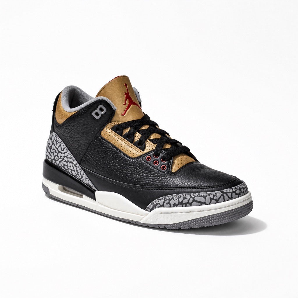 Jordan 3 Retro Black Cement Gold (Women's)