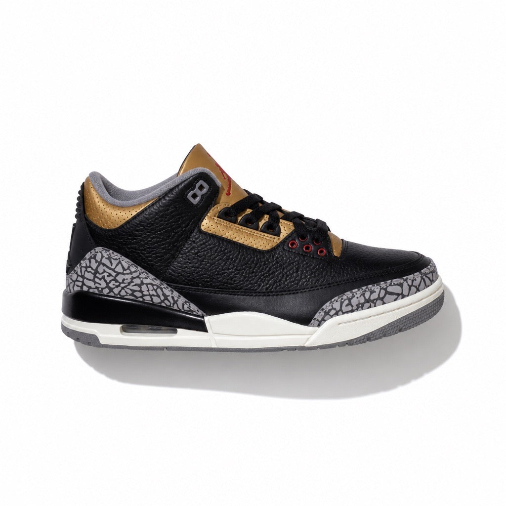 Jordan 3 Retro Black Cement Gold (Women's)