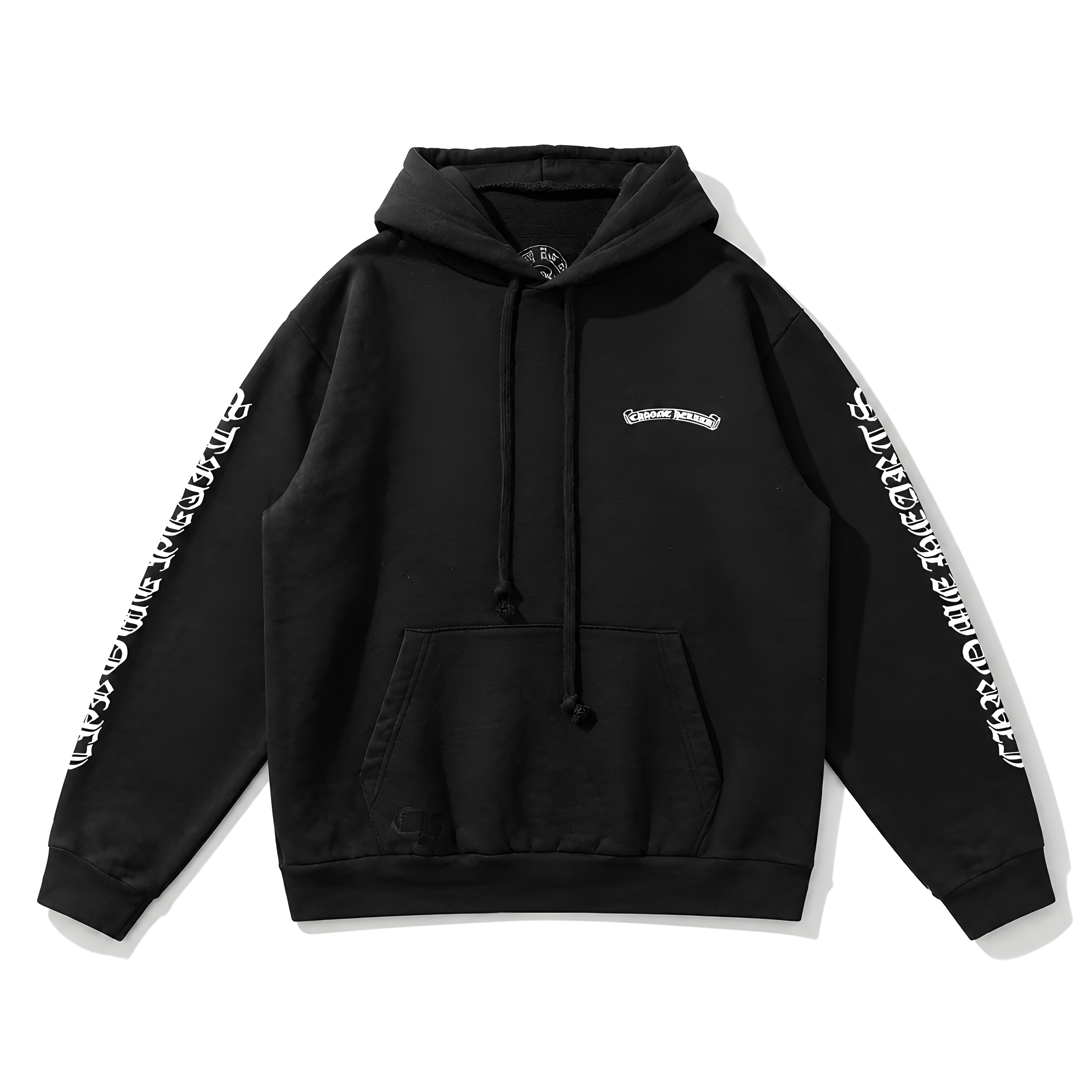 Chrome Hearts Black Scroll Logo Pullover Hoodie