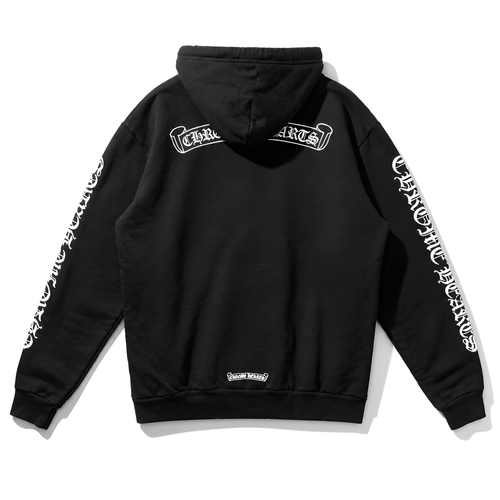 Chrome Hearts Black Scroll Logo Pullover Hoodie