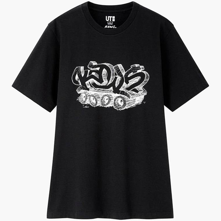 Kaws x Uniqlo Wordmark Tee Black