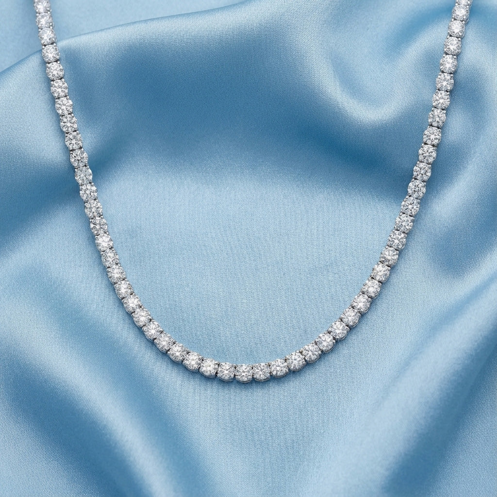 TENNIS CHAIN NECKLACES 20" LAB DIAMOND 3.5MM WHITE GOLD