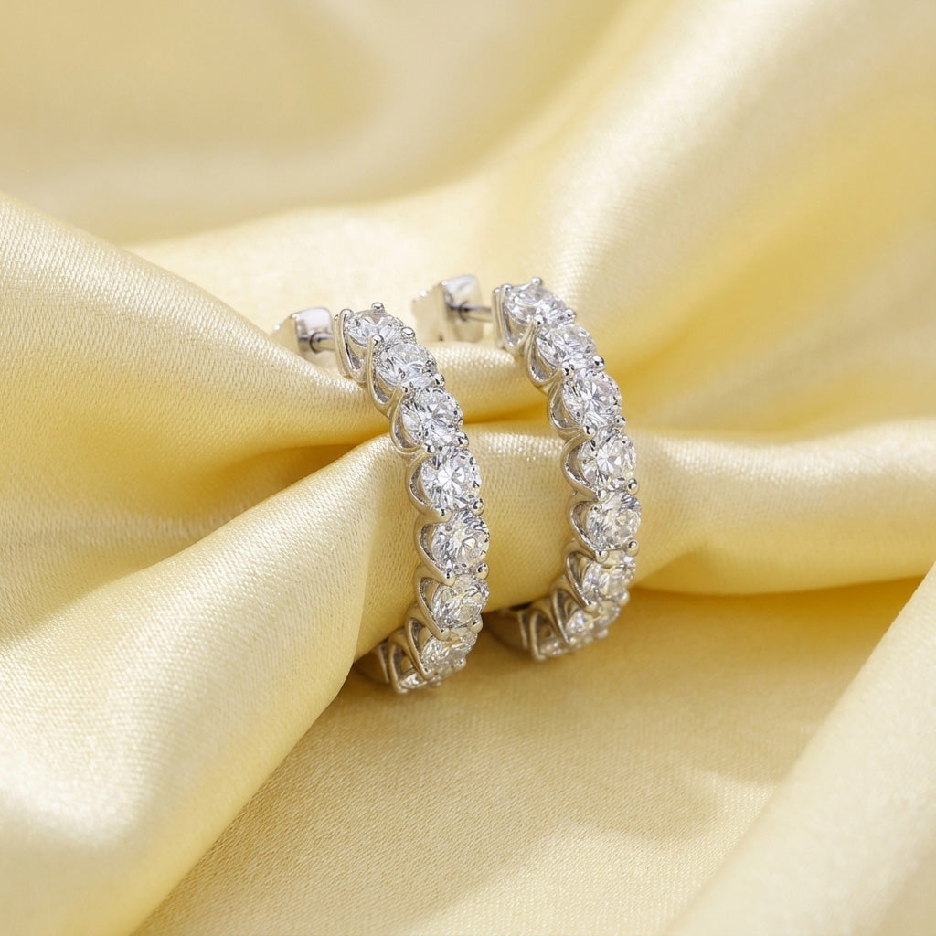 EARRINGS 3MM SMALL HOOD LAB DIAMOND