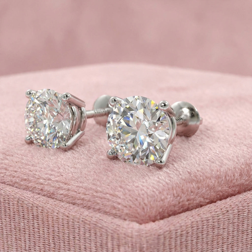 STUDS CLASSIC FOUR PRONG LAB DIAMOND 7.5MM