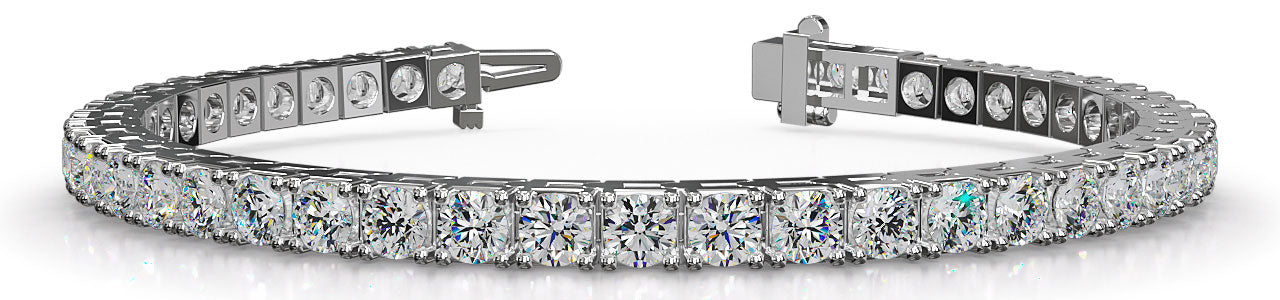 TENNIS BRACELET 3MM LAB DIAMOND 4 PRONG WHITE GOLD