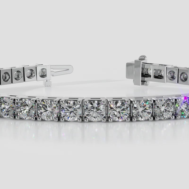 TENNIS BRACELET 3MM LAB DIAMOND 4 PRONG WHITE GOLD