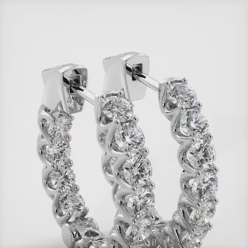 EARRINGS 3MM SMALL HOOD LAB DIAMOND