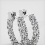 EARRINGS 3MM SMALL HOOD LAB DIAMOND