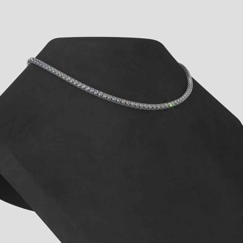 TENNIS CHAIN NECKLACES 20" LAB DIAMOND 3.5MM WHITE GOLD