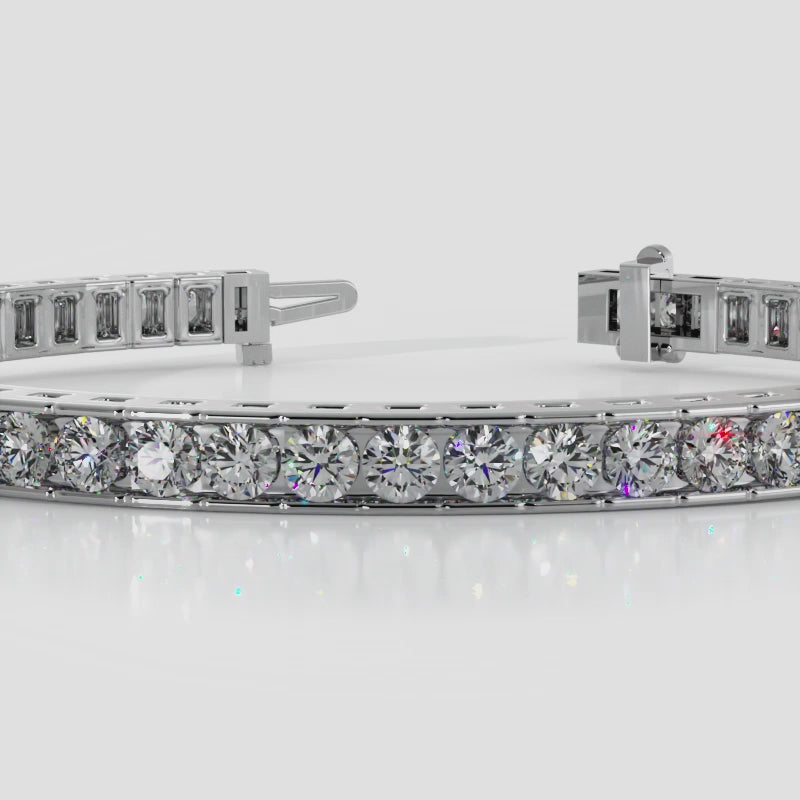 TENNIS BRACELET 4MM LAB DIAMOND BOX WHITE GOLD