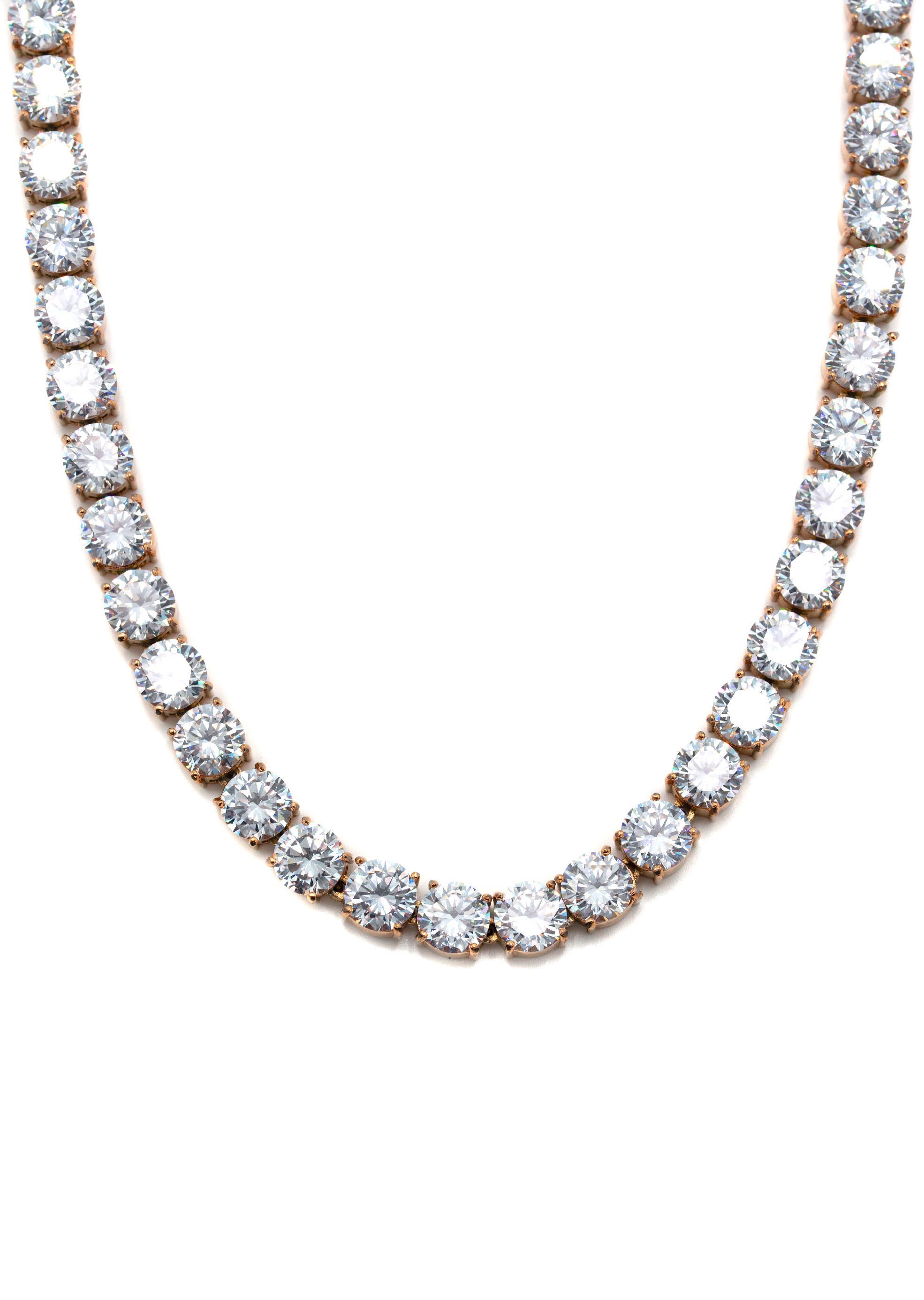 TENNIS CHAIN 4.5MM LAB DIAMOND NECKLACES ROSE GOLD